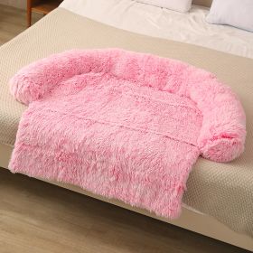 Pet Dog Plush Winter Warm Sofa Cushion (Option: Round Detachable Powder-M)