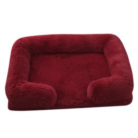 Doghouse Cathouse Plush Round Pet Bed (Option: M27 Wine Red-S Contains Inner Sleeve)