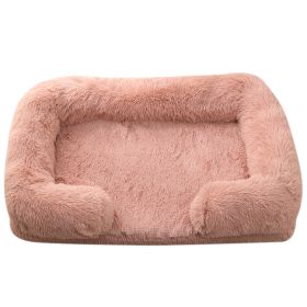Doghouse Cathouse Plush Round Pet Bed (Option: M27 Leather Pink-XL Contains Inner Sleeve)