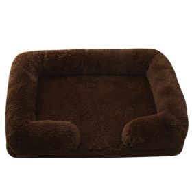 Plush Round Pet Bed Dog Bed Winter (Option: M27 Brown-S No Inner Sleeve)