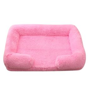 Plush Round Pet Bed Dog Bed Winter (Option: M27 Bright Pink-XXL Without Inner Sleeve)